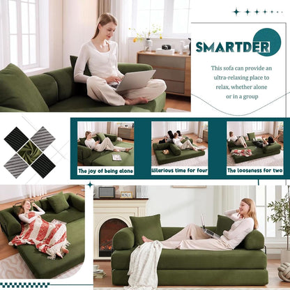 Convertible Folding Sofa Bed with Removable Backrest- ShipItFurniture- {{Product type}}