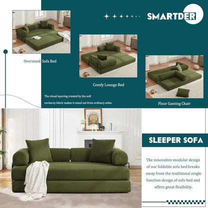 Convertible Folding Sofa Bed with Removable Backrest- ShipItFurniture- {{Product type}}