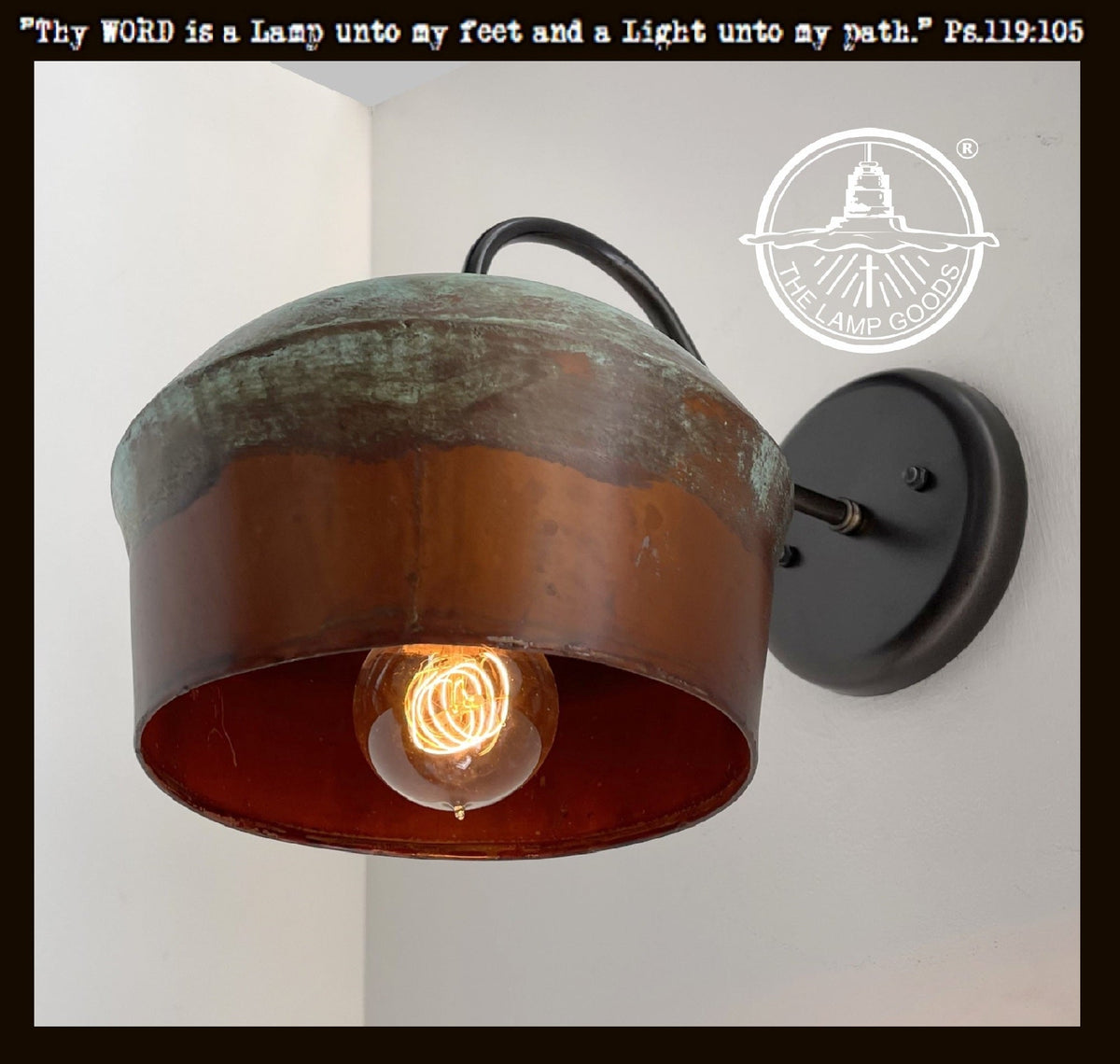 Handcrafted Copper Farmhouse Ceiling Light | 8.5" Flush Mount - Wall Sconce Fixture - Farmhouse Lighting