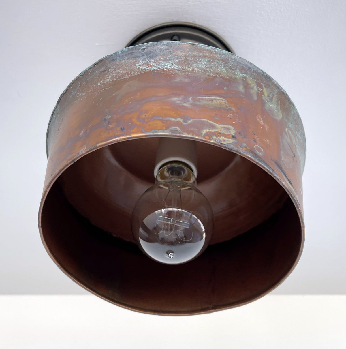Handcrafted Copper Farmhouse Ceiling Light | 8.5" Flush Mount - - Farmhouse Lighting