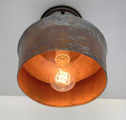 Handcrafted Copper Farmhouse Ceiling Light | 8.5" Flush Mount - - Farmhouse Lighting