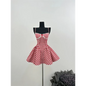 Coquette Plaid Mini Dress – Balletcore Gyaru Party Dress - Red - Crop Tops