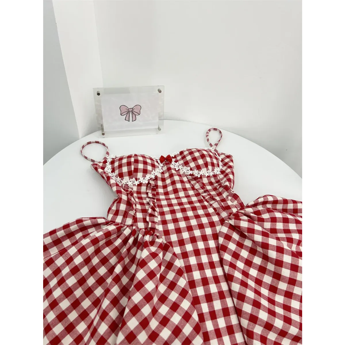Coquette Plaid Mini Dress – Balletcore Gyaru Party Dress - - Crop Tops