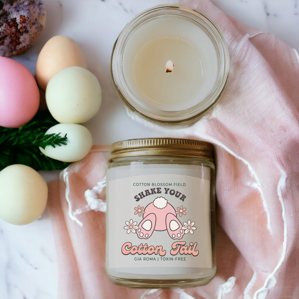 Cotton Blossom Candle - Fresh Lavender Cotton - - candle