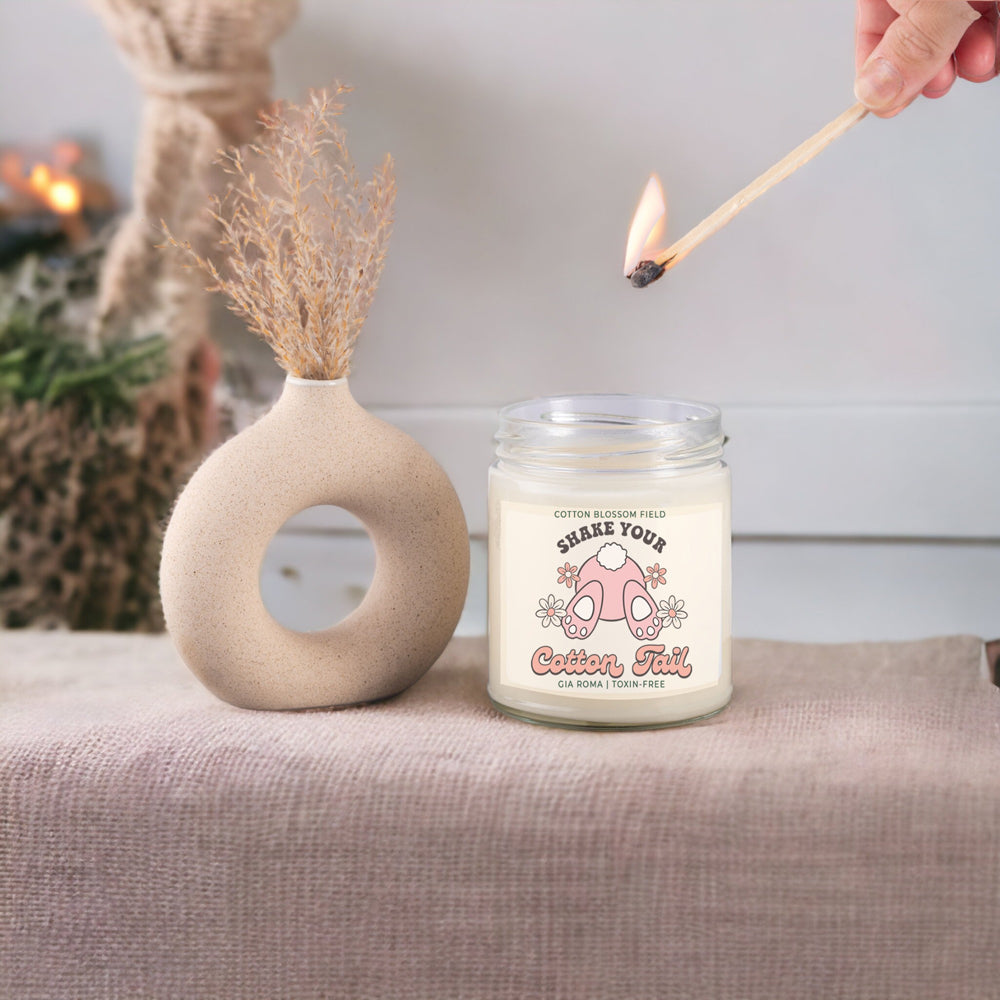 Cotton Blossom Candle - Fresh Lavender Cotton - - candle