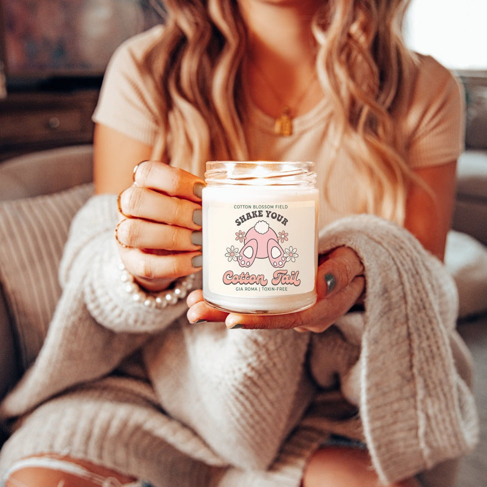 Cotton Blossom Candle - Fresh Lavender Cotton - - candle
