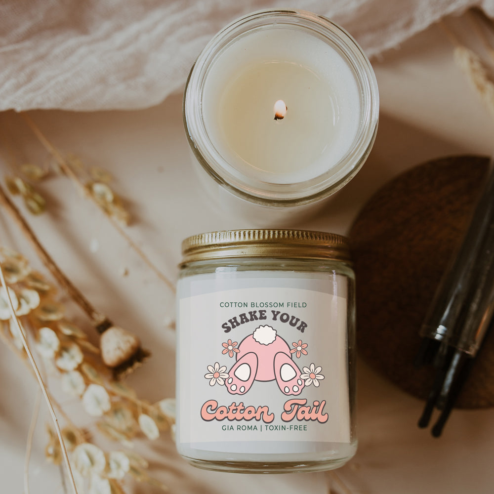 Cotton Blossom Candle - Fresh Lavender Cotton - - candle