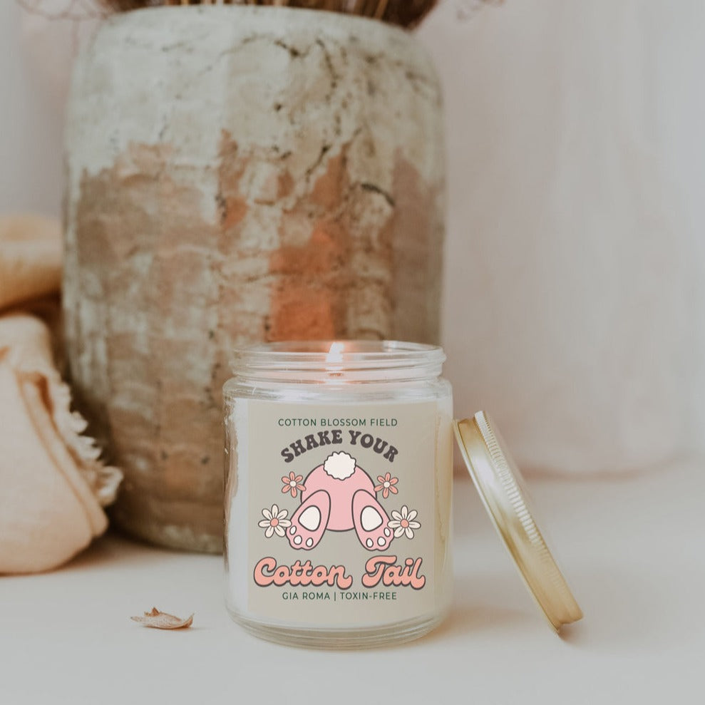 Cotton Blossom Candle - Fresh Lavender Cotton - - candle