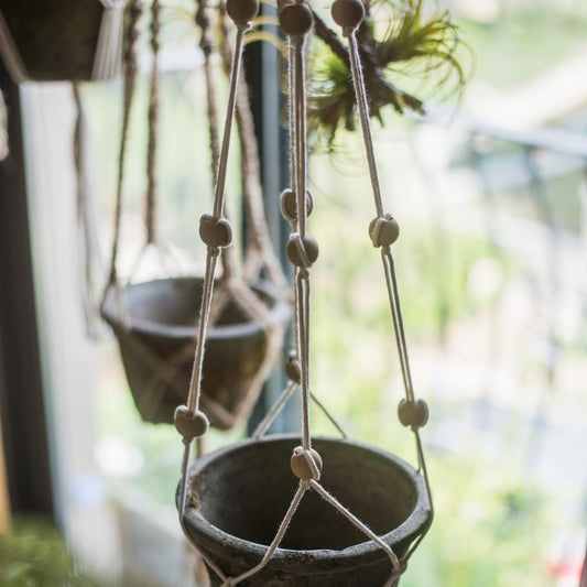Cotton Hemp Rope Planter Hanger - - plant hanger