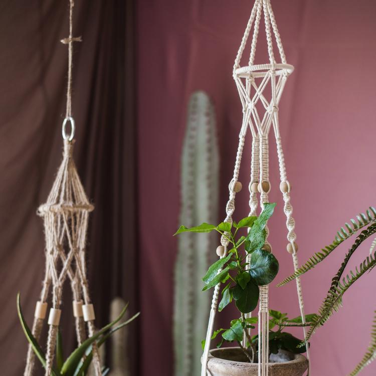 Cotton Hemp Rope Planter Hanger - -