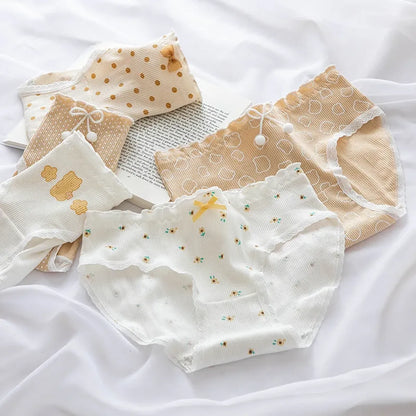 5-Pack Cotton Panties for Women - Plus Size Cute Soft Briefs Sexy Lingerie - 1 -