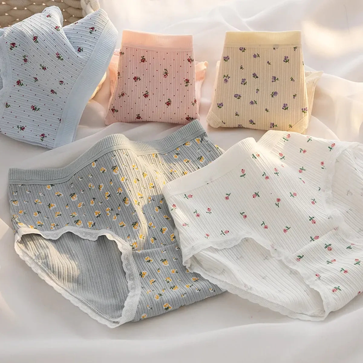 5-Pack Cotton Panties for Women - Plus Size Cute Soft Briefs Sexy Lingerie - 21 -