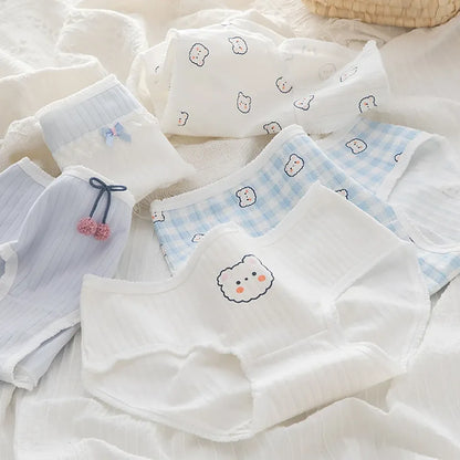 5-Pack Cotton Panties for Women - Plus Size Cute Soft Briefs Sexy Lingerie - 10 -