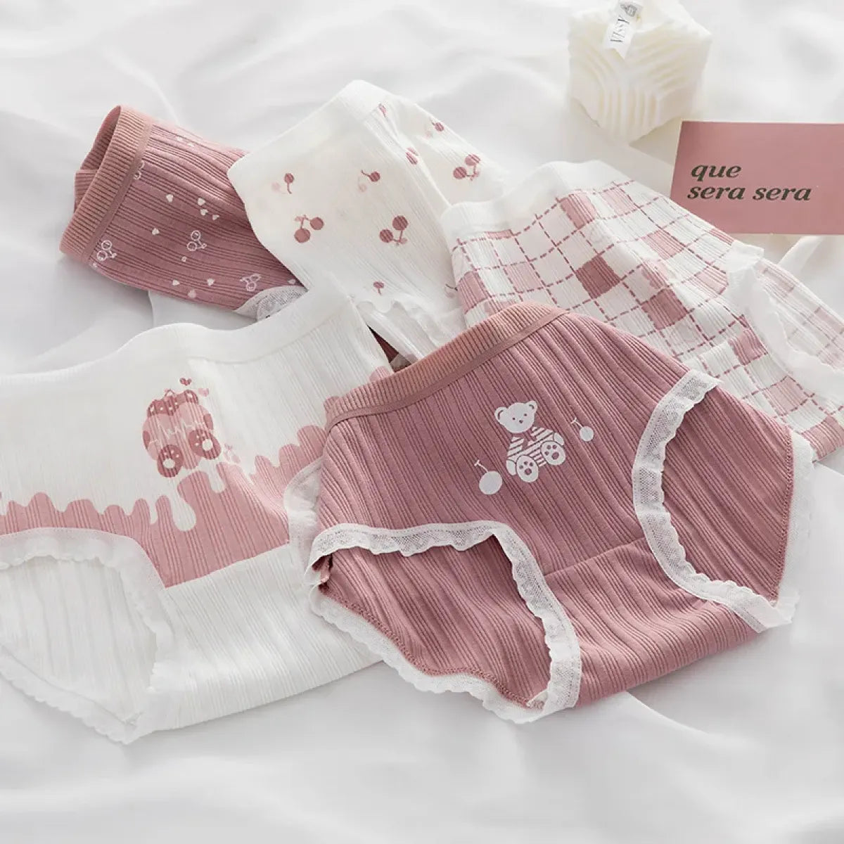 5-Pack Cotton Panties for Women - Plus Size Cute Soft Briefs Sexy Lingerie - 9 -