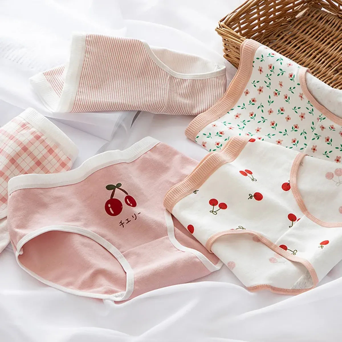 5-Pack Cotton Panties for Women - Plus Size Cute Soft Briefs Sexy Lingerie - 12 -