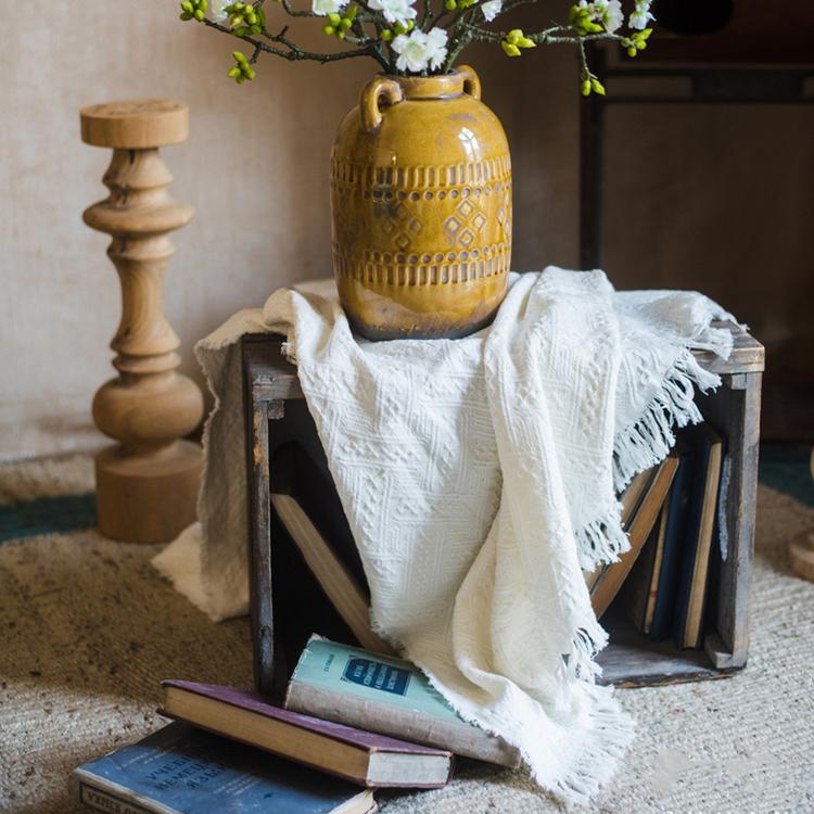 Cotton Throw Sofa Blanket - -