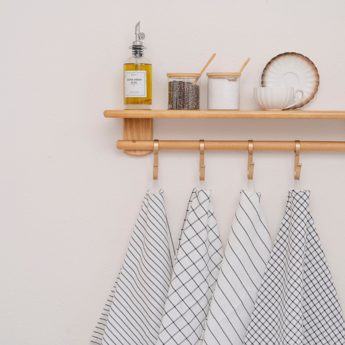 Stripe & Check Kitchen Towel Set - - Kitchen Towels
