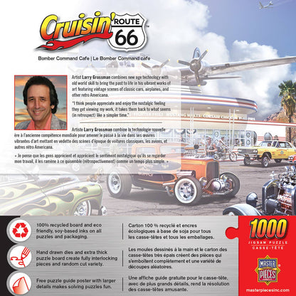 Cruisin' Route 66 Bomber Command Cafe 1000 Piece Puzzle | Masterpieces - - Jigsaw Puzzles