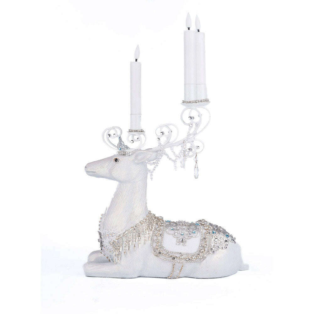 Crystal Christmas Sitting Deer Candle Holder by Katherine's Collection - - Katherine's Collection, Christmas