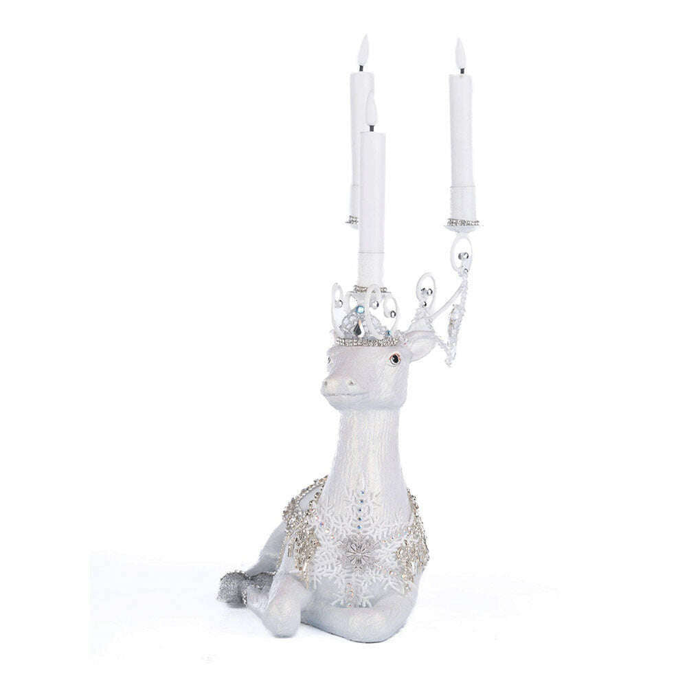 Crystal Christmas Sitting Deer Candle Holder by Katherine's Collection - - Katherine's Collection, Christmas