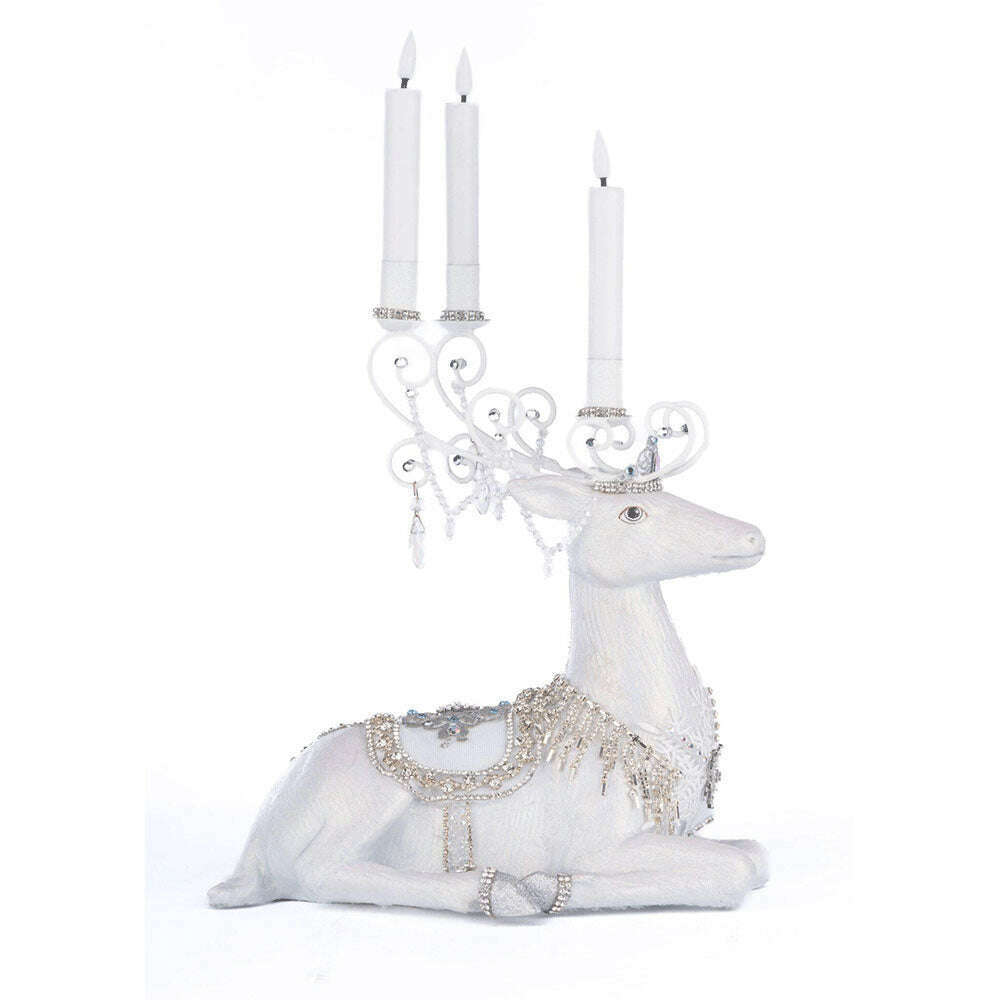 Crystal Christmas Sitting Deer Candle Holder by Katherine's Collection - - Katherine's Collection, Christmas