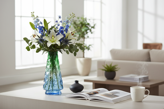 Blue-Green Gradient Crystal Glass Vase - Blue-green Gradient - vase