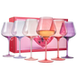 Love Stemmed Wine Glassware, Set of 6 - Colors of Love - Stemmed