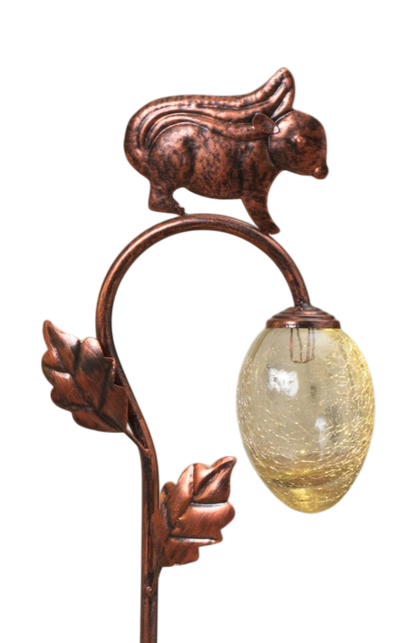 Solar-Powered Bronzed Animal Garden Stake - - Squirrel - Home & Living >> Garden