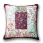 DaDa Bedding Patchwork Burgundy Red Velvet Floral Euro Pillow Cover - - Throw Pillow Covers