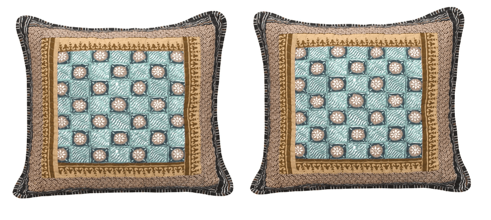 DaDa Bedding Set of Two Gallery of Roses Bohemian Cushion Covers - 2-PCS - 18" (JHW-546-CC) - - Cushion Cover