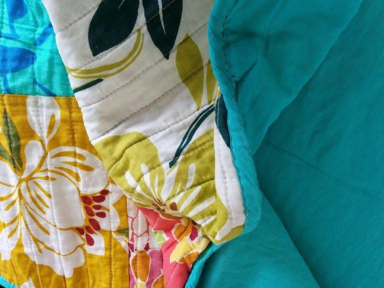 Tache 2 Piece Cotton Colorful Flower Power Party Patchwork Cushion Cover (FloralPatchwork-CC) - - Cushion Cover