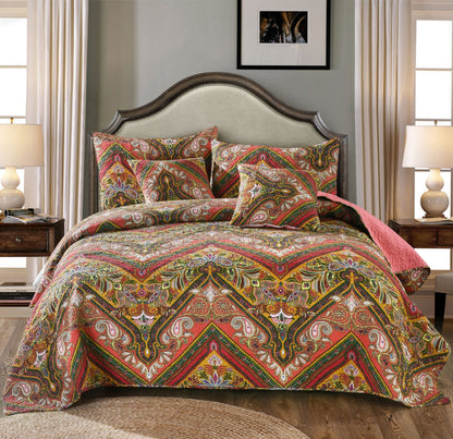 Tache Intricate Floral Paisley Chevron Hanging Gardens Cushion Cover 2-Pieces (HS3148) - - Euro Sham / Cushion Cover