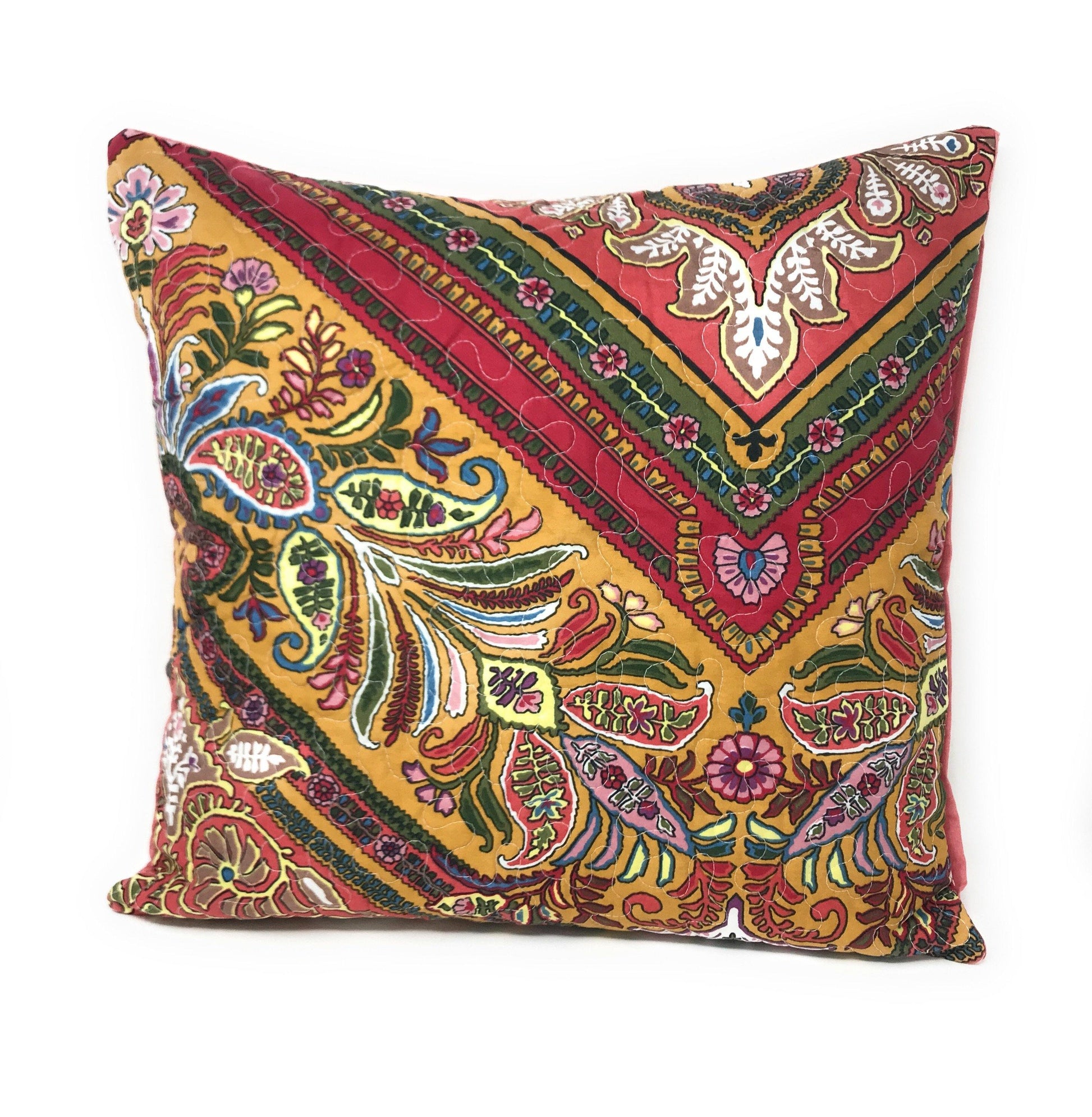 Tache Intricate Floral Paisley Chevron Hanging Gardens Cushion Cover 2-Pieces (HS3148) - - Euro Sham / Cushion Cover