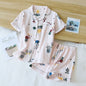 Cute Short Sleeve Home Pajamas - Pink -