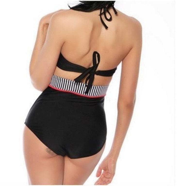 Cutest Retro Swimsuit Swimwear Vintage High Waist Swimsuit For Women Halter 2 Piece Bathing Suit Ruffle Bikini Set Tummy Control Vintage Pin Up High Waist Bikini Set For Women Swimming Bathing Suit S/M/L/XL - - STBK234GFD