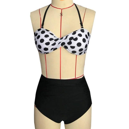 Cutest Retro Swimsuit Swimwear Vintage High Waist Swimsuit For Women Halter 2 Piece Bathing Suit Ruffle Bikini Set Tummy Control Vintage Pin Up High Waist Bikini Set For Women Swimming Bathing Suit S/M/L/XL - - STBK234GFD
