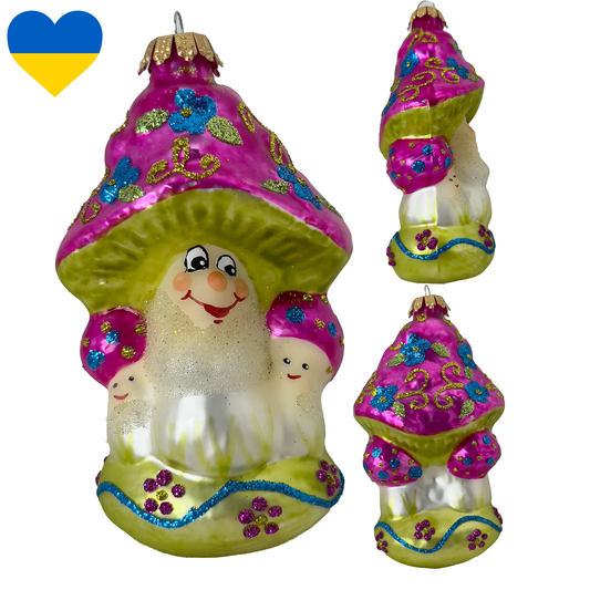 Enchanted Mushroom Pink Figurine - - Christmas >> Ornaments >> Glass