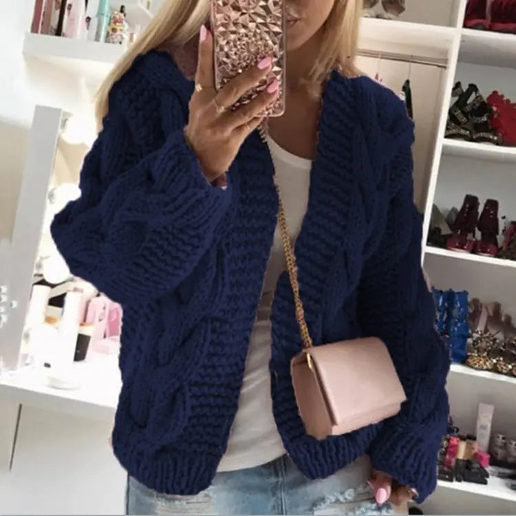 Fall Winter New Women's Chunky Knit Cardigan