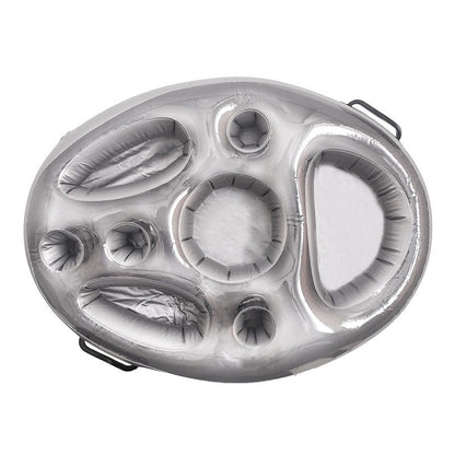 PVC Inflatable Drink Tray for Pool Parties - New 8-hole Silver - pool float