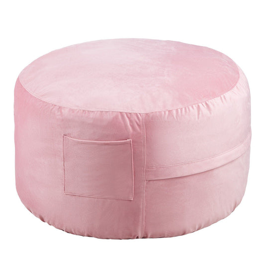 Pink Velvet 3 feet Round Bean Bag Chair with Removable and Washable Cover - Round Pink - Home & Garden