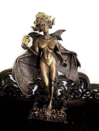Lilith Statue, Hand Painted Resin Sculpture | Mythic Goddess Figurine |Myths and Legends Character |Altar Statue for Gothic Home Decor - -