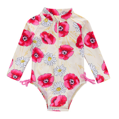 Cute Flower Swimsuit for Baby Girls - 9057 24M - baby swimsuit