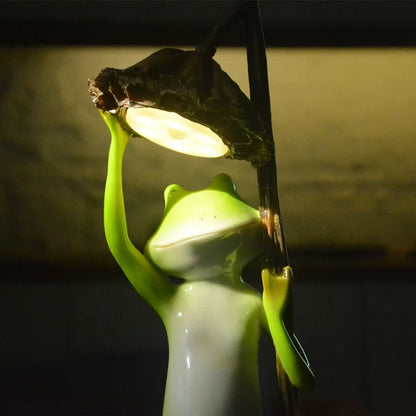 Usb Induction Light Desk Lamp Resin Frog Figurine Table Lamp