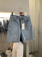 Loose Casual Five-Point Denim Shorts - Light Blue - shorts