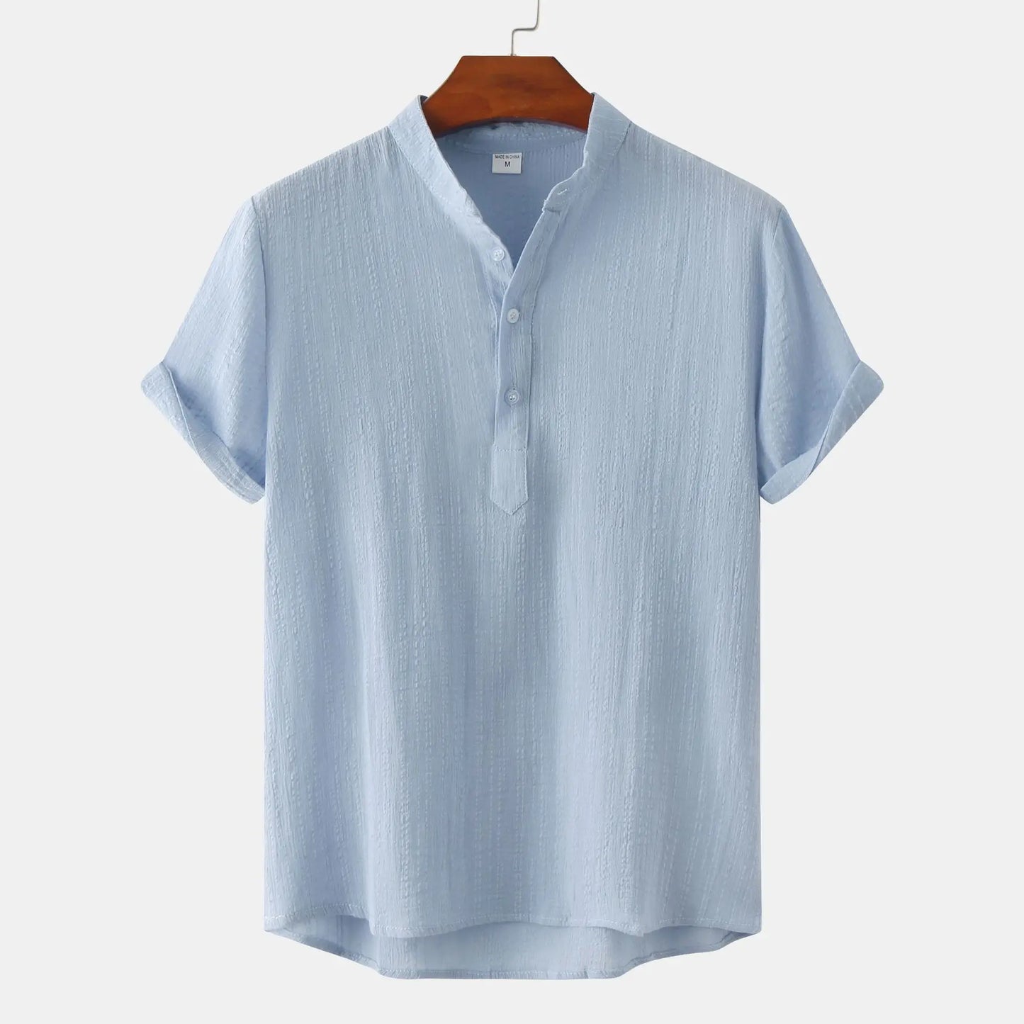 Short Sleeve Linen Henley Shirts