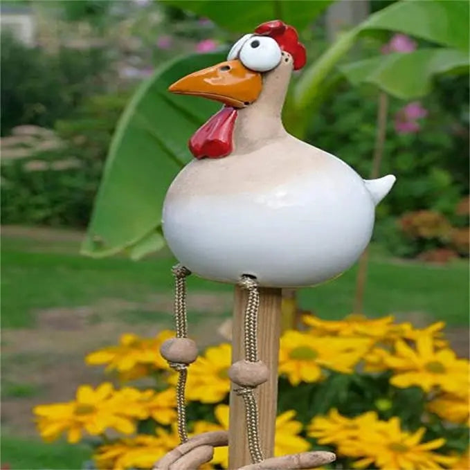 Daze Rooster Hen Resin Statue Garden Figurines for Outdoor Interior Decoration