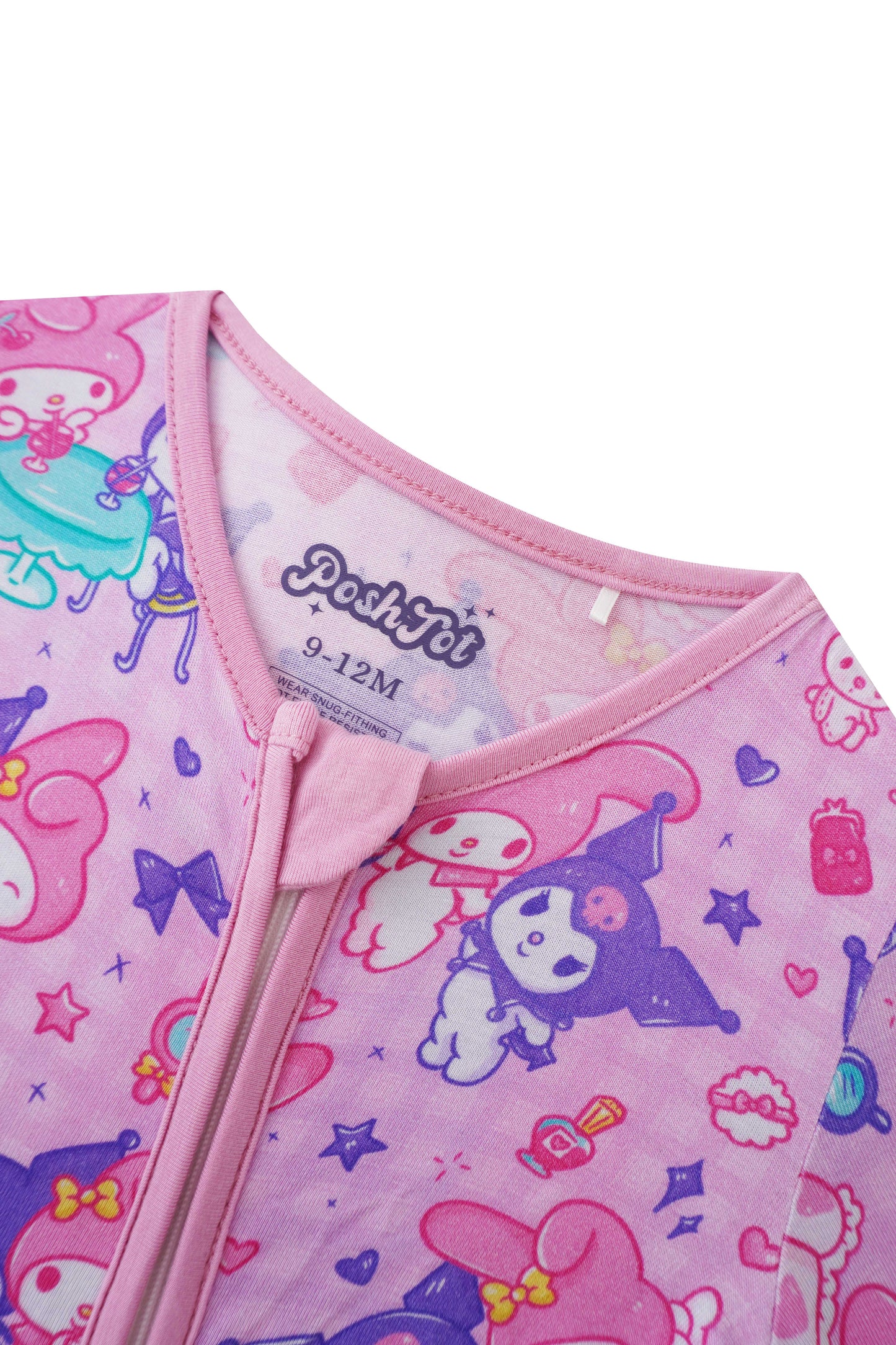PoshTOT Sanrio Kuromi Bamboo Baby Convertible Zippy Romper - - Zippy Romper