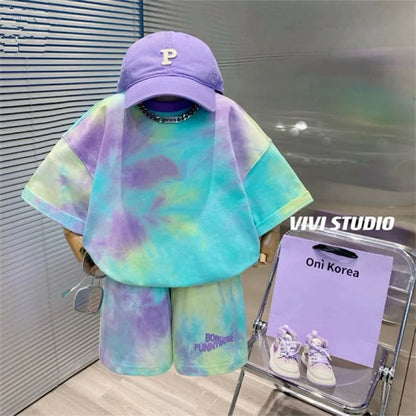 Short Sleeve Tie Dye T-Shirt and Short Set