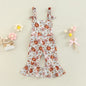 Girls' Floral Print Bell-bottom Pants Jumpsuit- Baby Joy- {{Product type}}