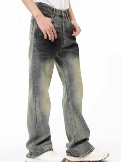Men's Full Size Fade Loose Fit Jeans Plus Size - -
